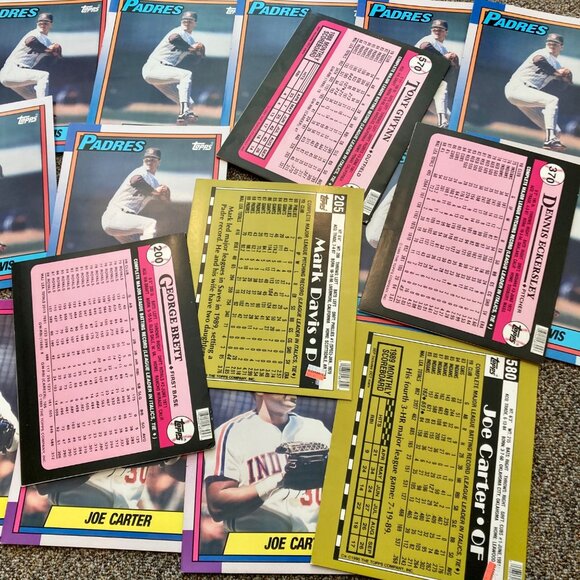 Lot of 17 Vintage Topps Baseball Card Pocket Folders Indians Padres A's Royals - Picture 7 of 9